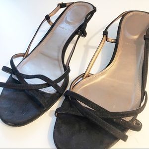 J. CREW Suede Leather  Kitten Heel Sandals SZ 8.5